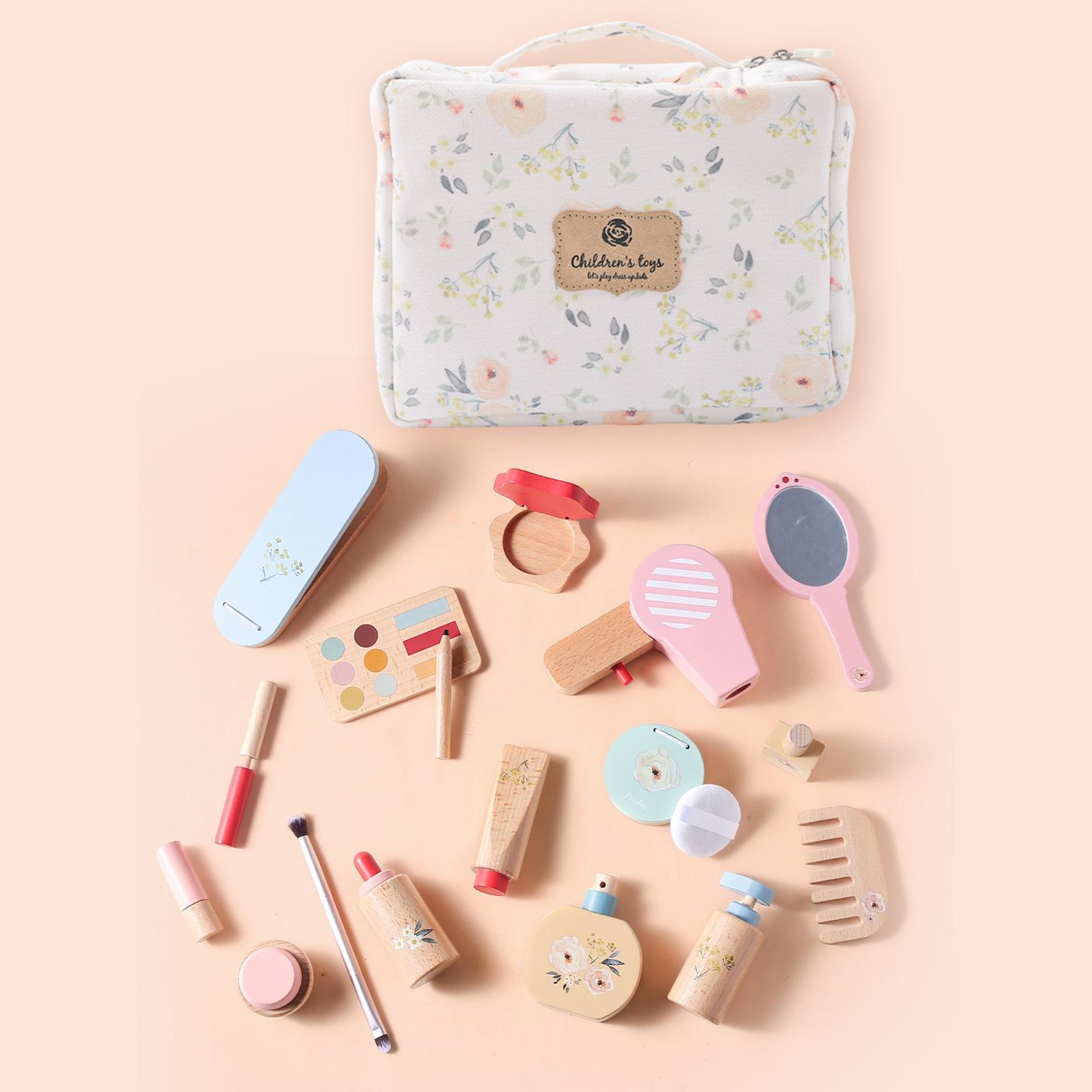 Beauty Makeup Set For Kids - ชุดของเล่นแต่งหน้า, ชุดของเล่นเสริมสวย, ของเล่นแต่งหน้าไม้, ของขวัญสำหรับเด็กผู้หญิง, ชุดของเล่นแต่งหน้าเจ้าหญิงสำหรับเด็กเล็ก, ของเล่นเสริมพัฒนาการสำหรับเด็ก