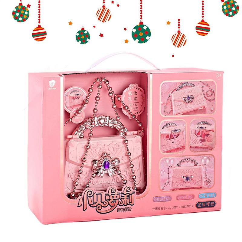 Beauty Real Makeup - สาวแต่งหน้าชุดสีชมพู Carriage รูปร่างแต่งหน้าชุดเครื่องสําอางค์ชุดความงามแบบพกพาชุด Real Pretend แต่งหน้าของเล่นสําหรับสาวน้อย