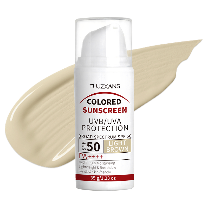 Bb Cream Tinted - บีบีครีมสีน้ำตาลอ่อน SPF50-ไทเทเนียมไดออกไซด์ ครีมกันแดด, ปกป้องผิวจากรังสี UVA/UVB ครอบคลุมทุกย่านคลื่น,