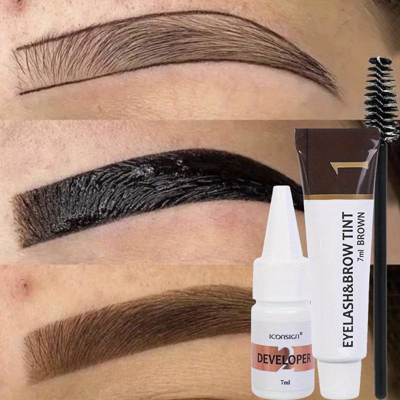 Bb Cream Tinted - ชุดย้อมสีขนตาและคิ้ว 2 in 1, เครื่องมือแต่งหน้าความงามระดับมืออาชีพสำหรับการย้อมสีคิ้วและขนตา, เหมาะสำหรับใช้ในชีวิตประจำวัน