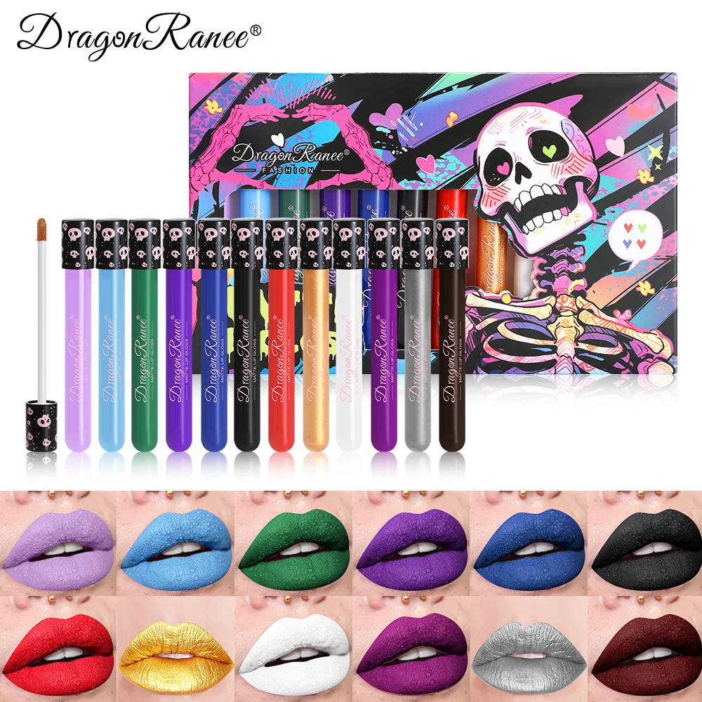 Beauty Vampire Makeup - ลิปกลอสเนื้อแมท 12 สี กันน้ำ ติดทนนาน ลิปสติกสำหรับคอสเพลย์แวมไพร์ฮาโลวีน