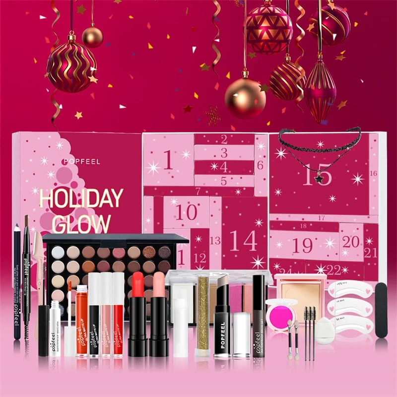 Beauty Makeup Events - ชุดเครื่องสำอางนับถอยหลังวันคริสต์มาส ลิปสติก อายแชโดว์ เครื่องสำอาง 24 ชิ้น