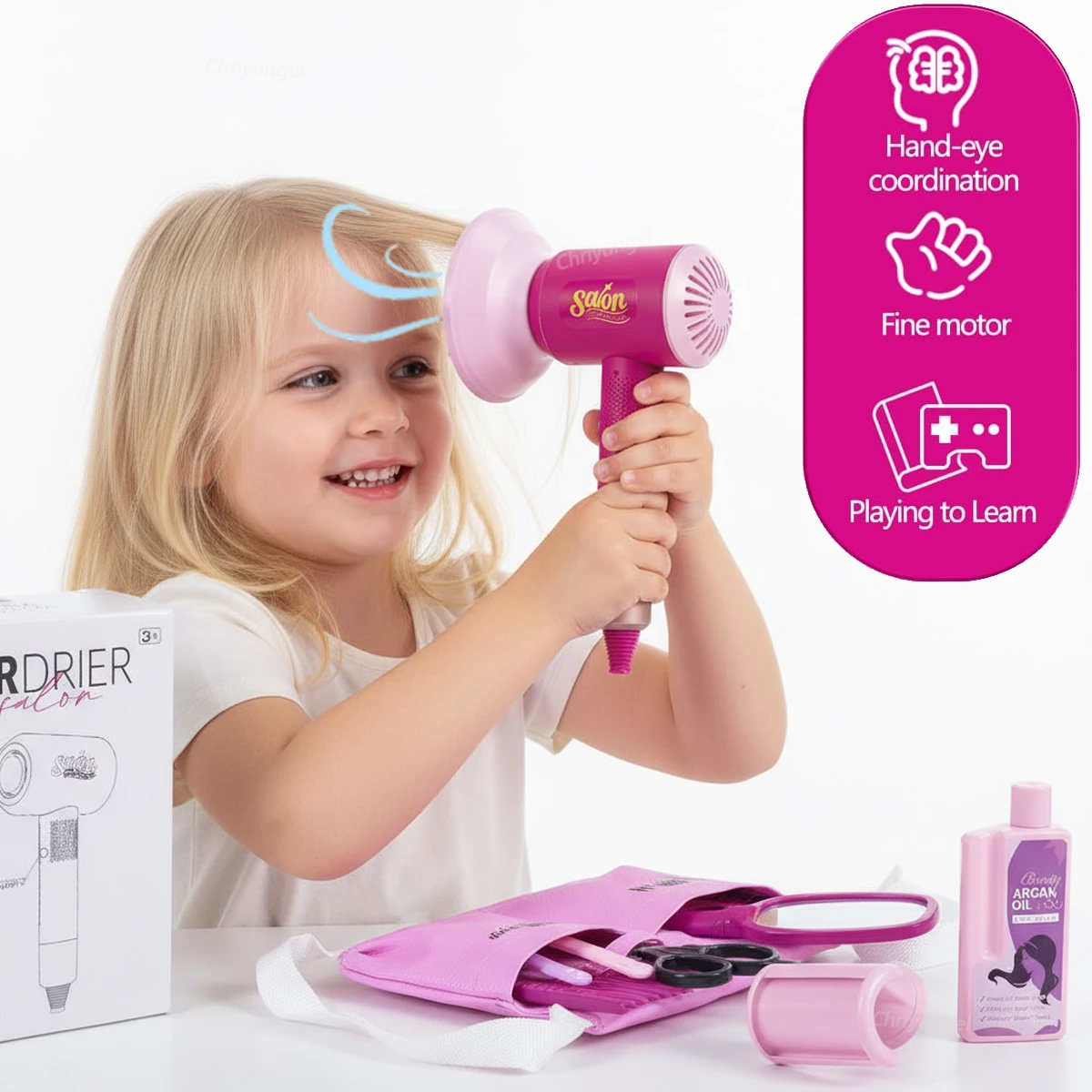 ชุดทำผมเด็กพร้อมไดร์เป่าผมของเ - Beauty Makeup Set For Kids บทวิจารณ์และราคา