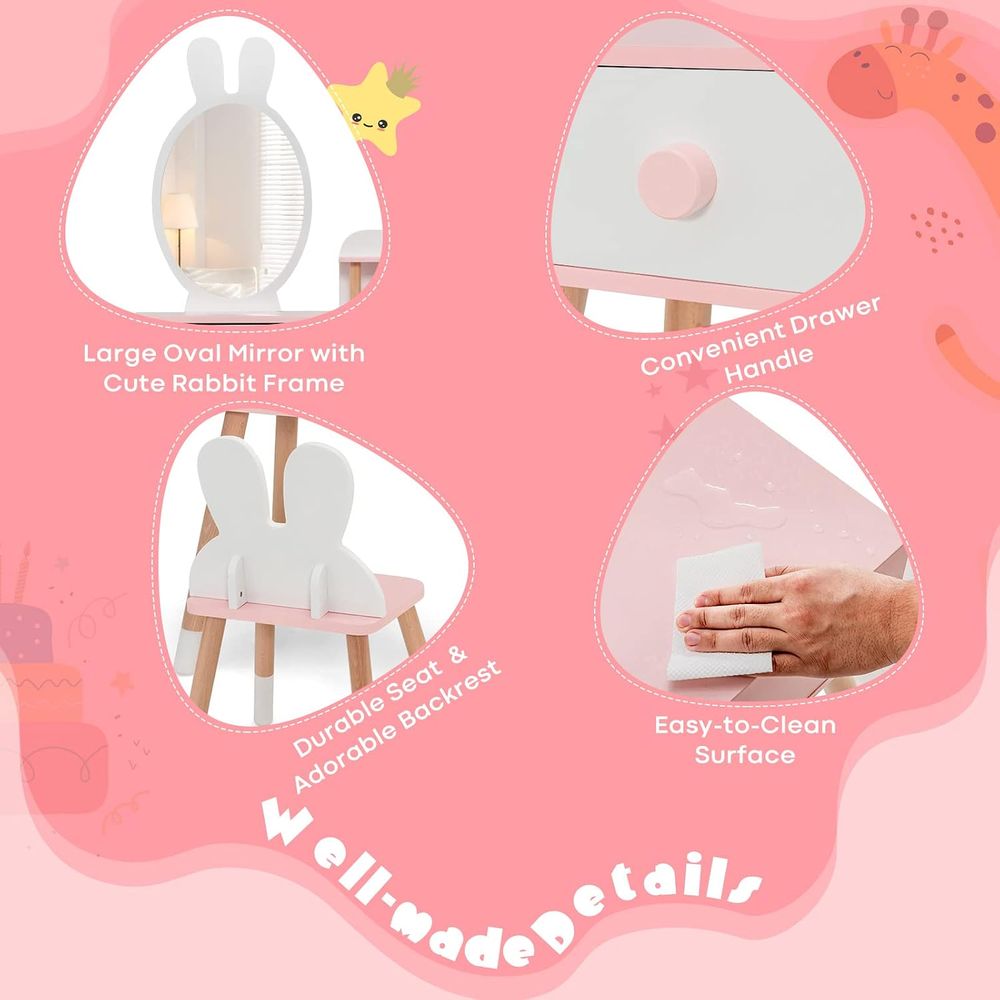 โต๊ะเครื่องแป้งเด็ก EY Kids ลา - Beauty Makeup Set For Kids บทวิจารณ์และราคา