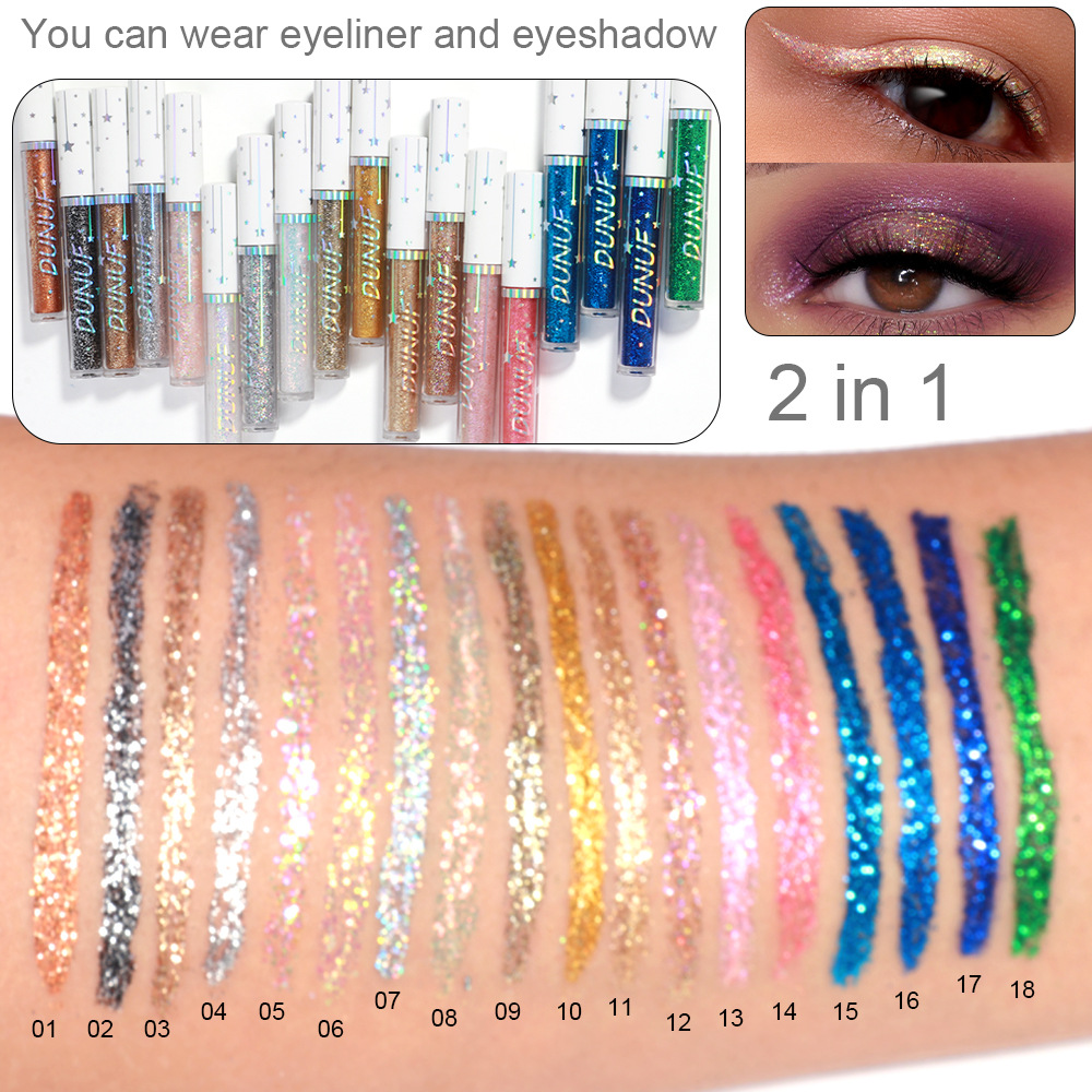 6 ชิ้นชุดอายไลเนอร์กลิตเตอร์สี - Beauty Makeup Events บทวิจารณ์และราคา